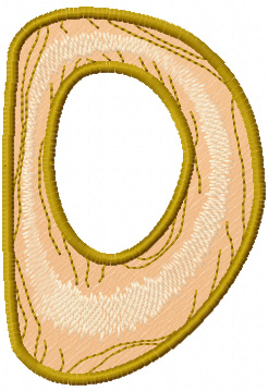 Wooden letter D free embroidery design 